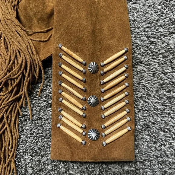Cripple Creek Golden Tan Suede Leather Fringe Jacket Size Small Western - Picture 4 of 10